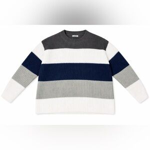 Zeagoo Men's Crewneck Sweater - Charcoal, Navy, and White